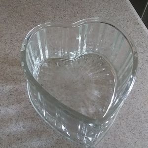 Vintage Home Interiors Glass Heart Candy Dish